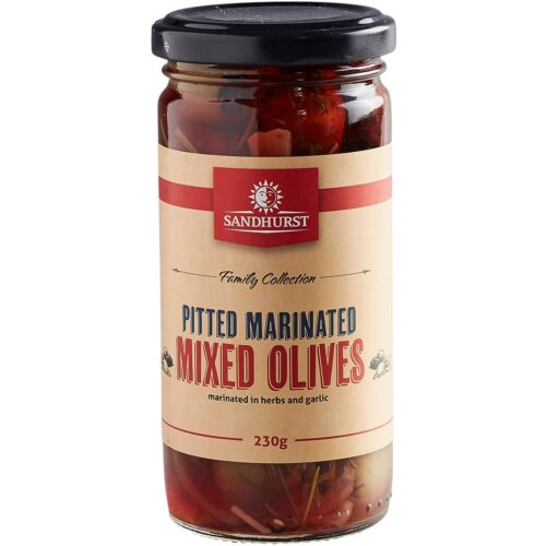 SANDHURST Pitted Marinated Mixed Olives 230gm
