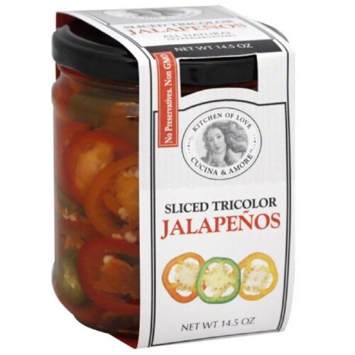 KITCHEN OF LOVE Gluten Free Sliced Tricolor Jalapenos 430gm