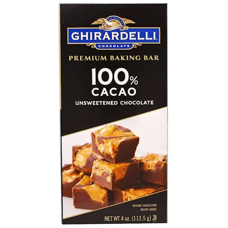 GHIRARDELLI 100% Cacao Unsweetened Baking Chocolate Bar 113.5gm