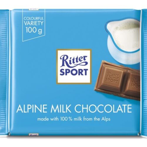 RITTER SPORT Alpine Milk Chocolate 100gm