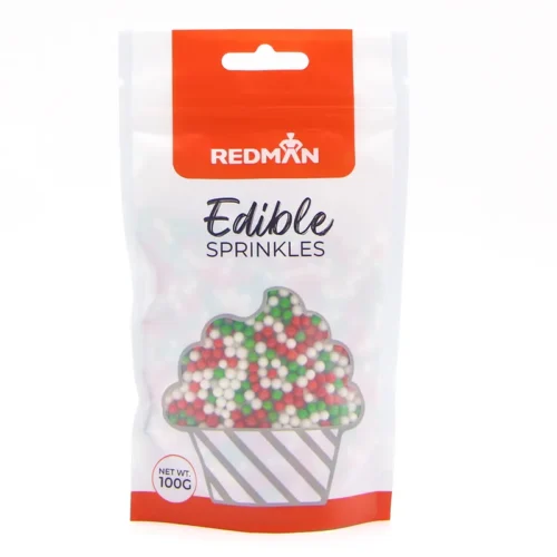 Redman Decor Sugar Pearl Red Green 4MM (107348)