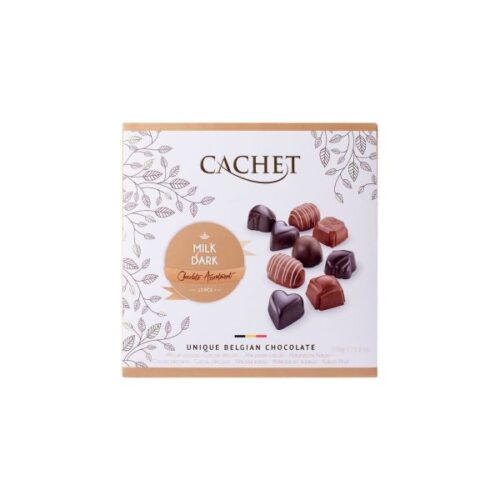 CACHET Gold Flat Box Milk & Dark Chocolate Assortment 158gm