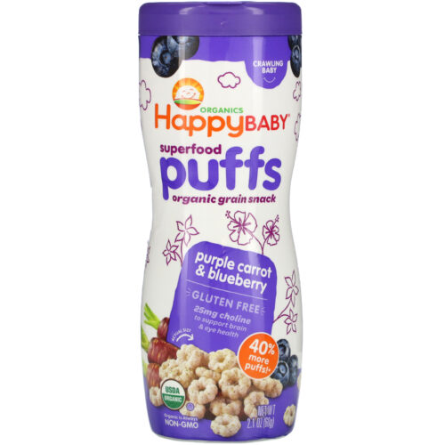 Happy Baby Organic Purple Carrot & Blueberry Puffs 60g