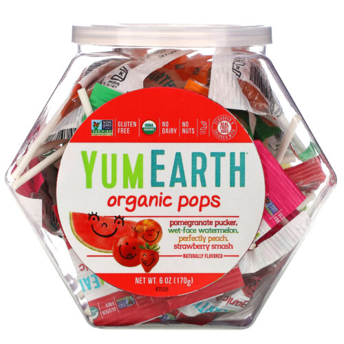 YUMMY EARTH Organic Lollipops In Jar 850gm