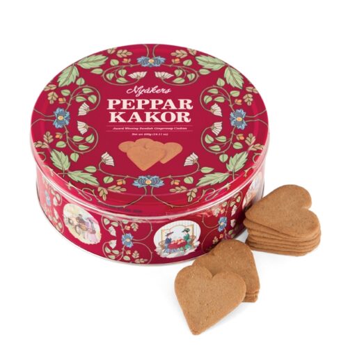 NYAKERS Ginger Heart Biscuits In Can 400gm