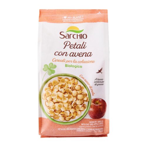 SARCHIO Crunchy sheels with oat and apple juice cereal 150gm