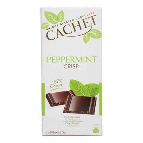 CACHET Dark Choco 57% Cocoa Peppermint Flavour 100gm