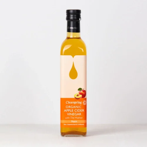 CLEARSPRING Organic Peach Apple Cider Vinegar With The Mother 500ml