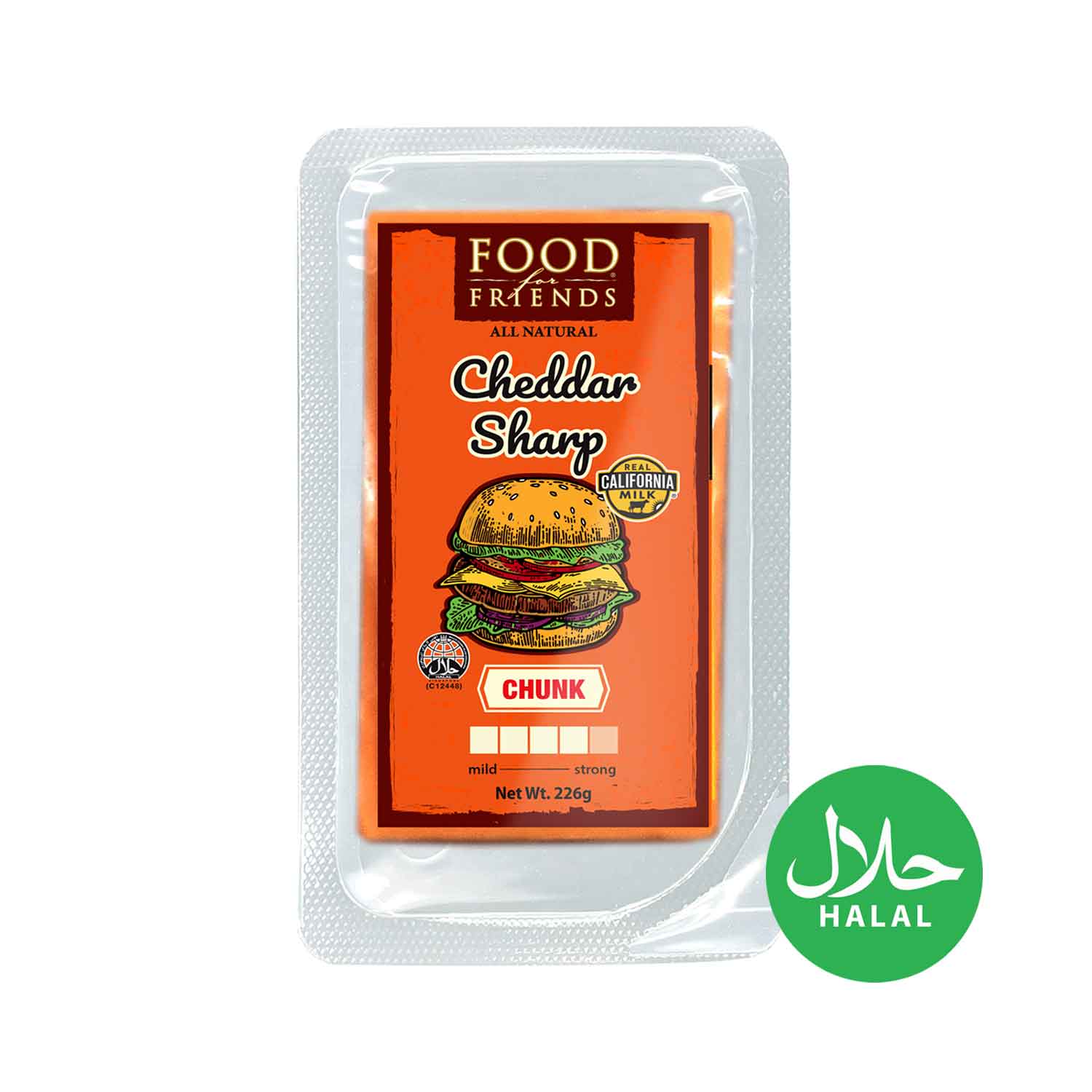 FOOD FOR FRIENDS Cheese Cheddar Sharp Chunk 226g