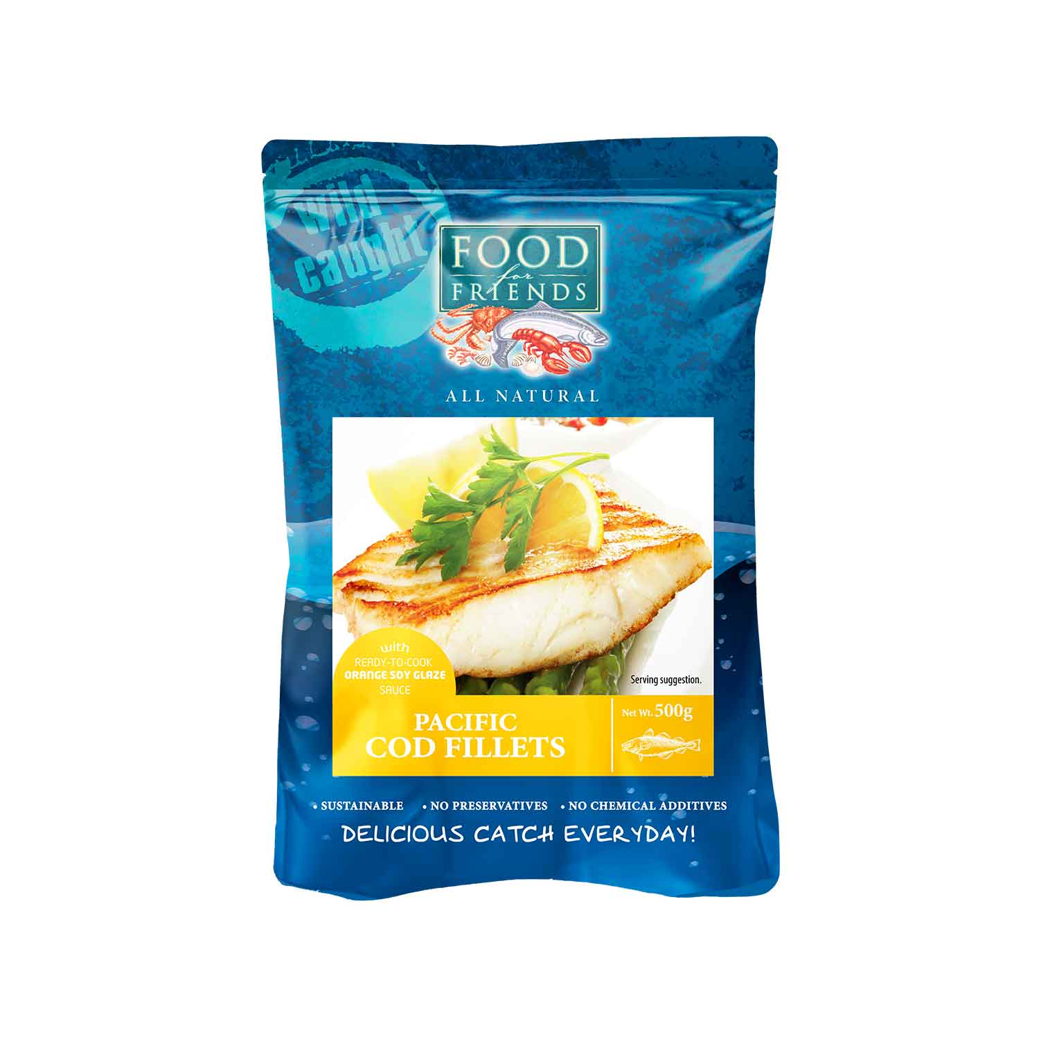 FOOD FOR FRIENDS Pacific Cod Fillets With Orange Soy Glaze Sauce 750gm