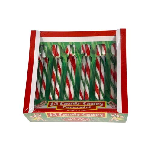 Holly Candy Canes Red, Green & White Peppermints 12s 120gm