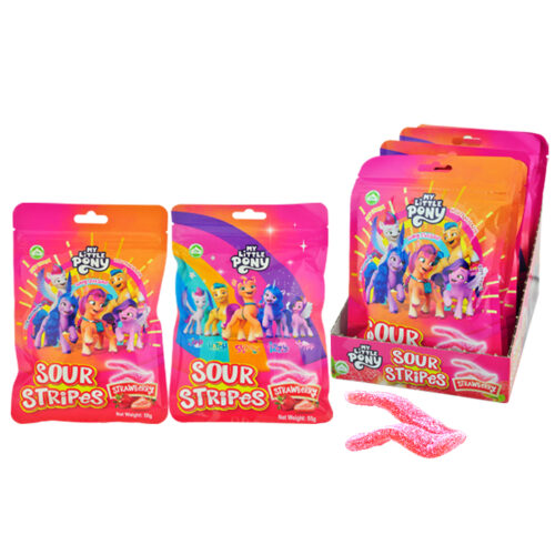 My Little Pony Strawberry Sour Candy Stripes 55gm