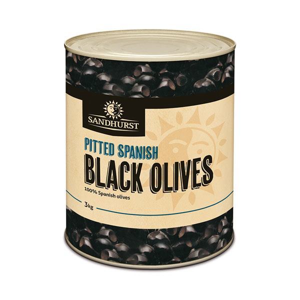 SANDHURST Pitted Black Olives 3kg