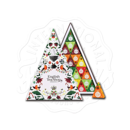 English Tea Shop Advent Calender Trangular White Organic Pyramid Tea 25s 50gm