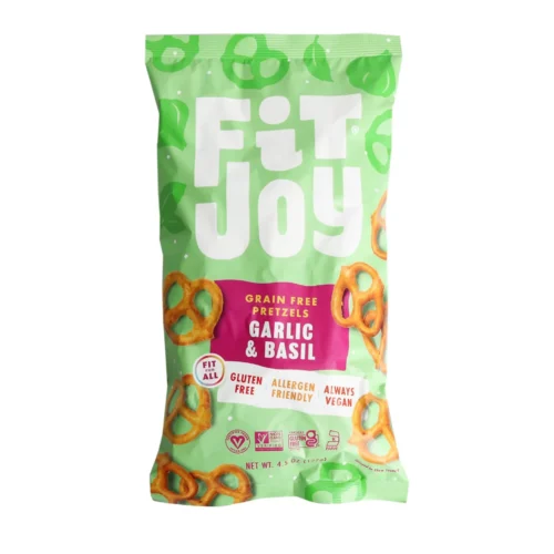FITJOY Gluten Free Garlic Basil Pretzels 127gm
