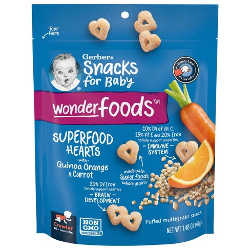 GERBER Superfood Hearts Quinoa, Orange, Carrot 42gm