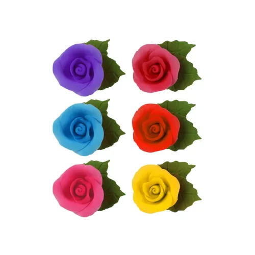 REDMAN Gum Paste Flower Rose Bud Mixed Colour 12s (11959)