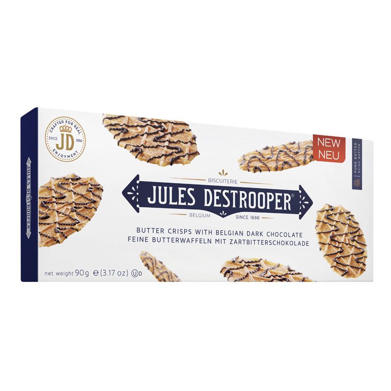 JULES DESTROPPER Butter Crisps With Belgian Dark Chocolate 90gm