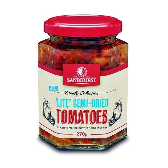 SANDHURST 97% Fat Free 'Lite' Semi Dried Tomatoes 270gm