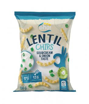 OHO Lentil Chips Sour Cream & Onion 100gm