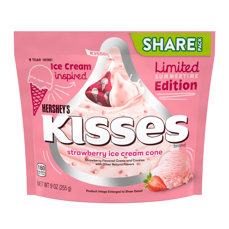 HERSHEY'S Kisses Strawberry Ice Cream Cone 283g