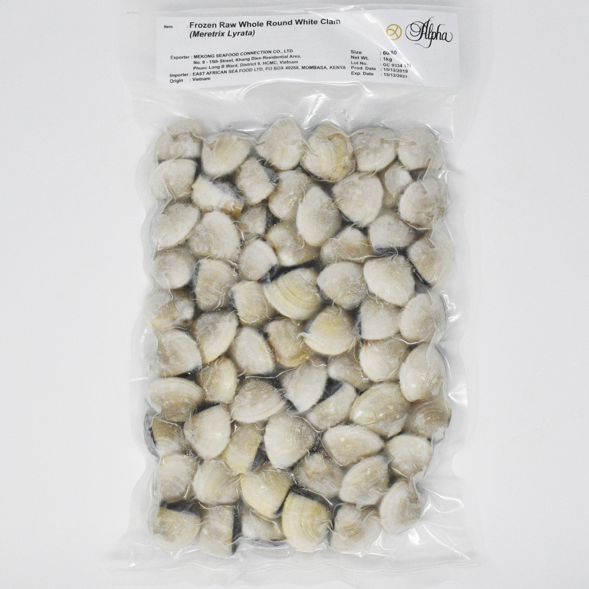 Vietnam Frozen White Clam 1kg