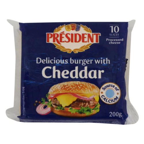 PRESIDENT Delicious Burger Cheddar Sliced 10s 200g