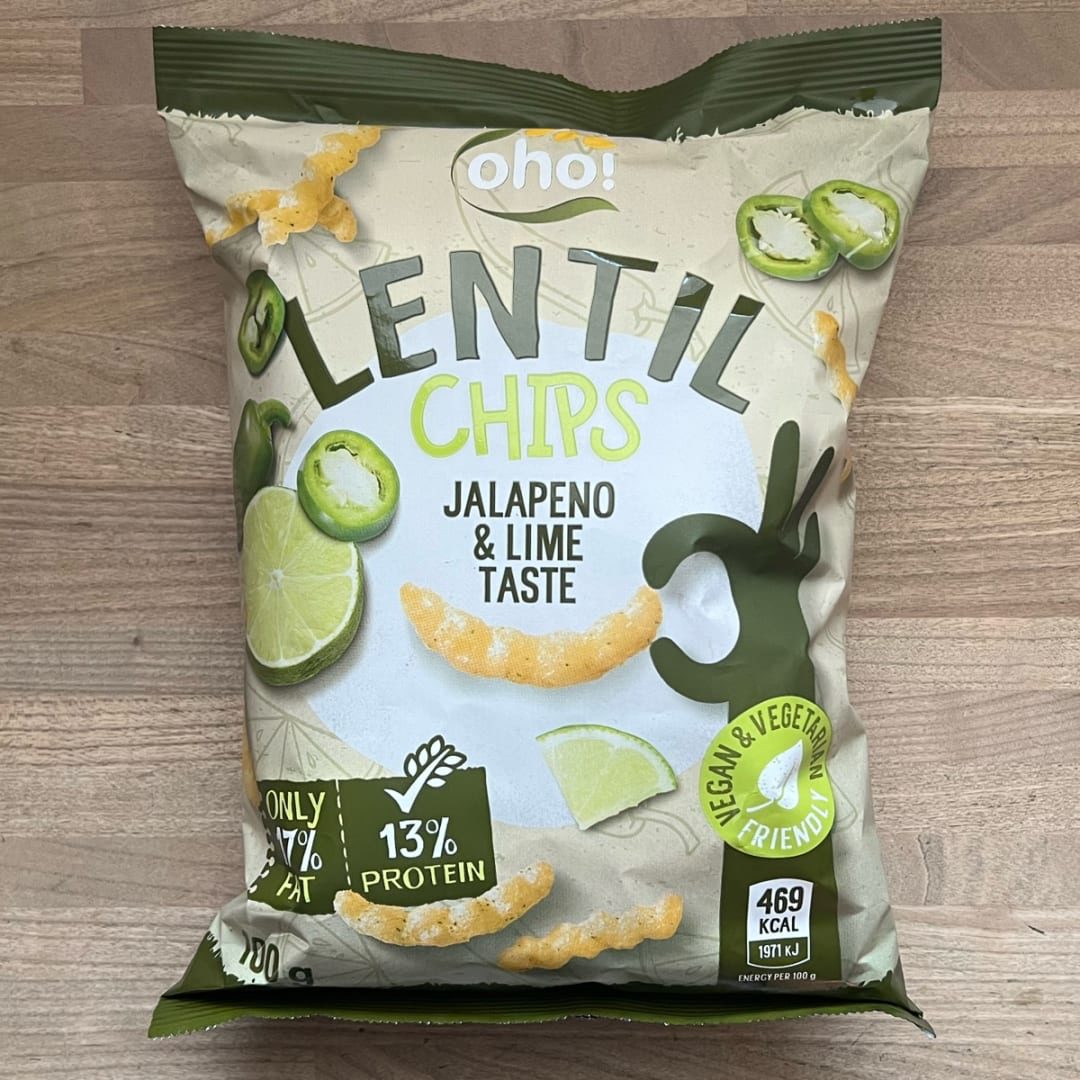 OHO Lentil Chips Jalapeno & Lime Taste 100gm