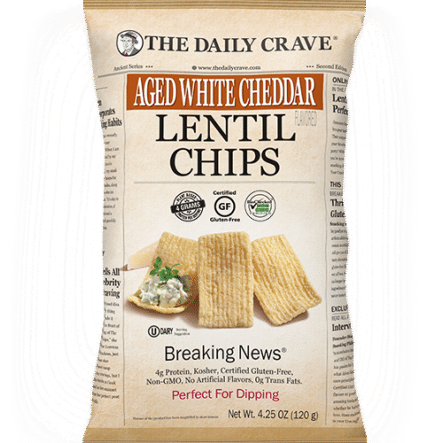 The Daily Crave Aged White Cheddar Lentil 120gm