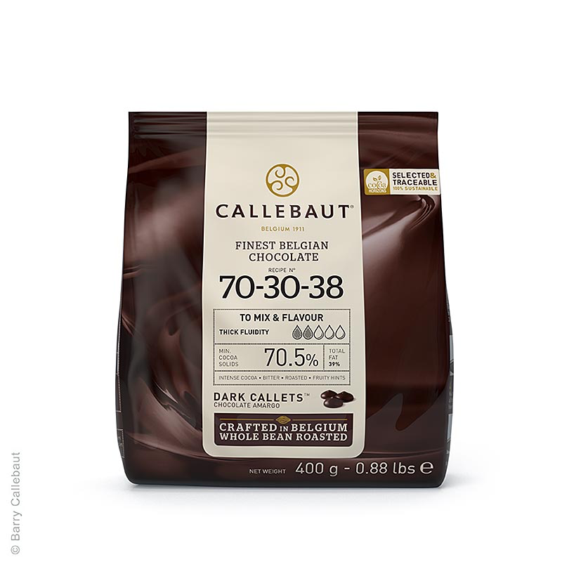 CALLEBAUT 70-30-38 70.5% Dark Callets 400gm