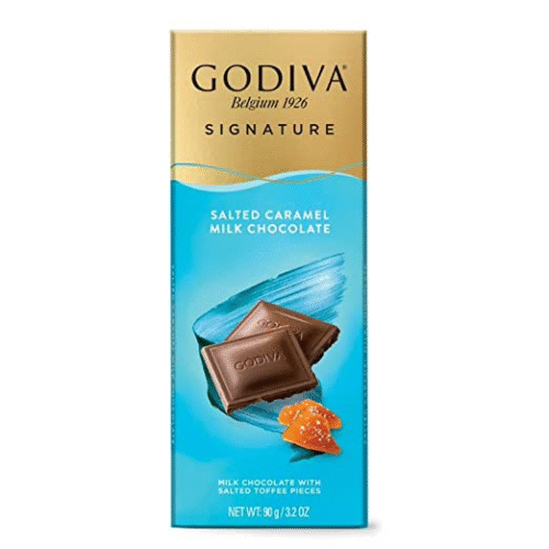 GODIVA Signature Salted Caramel Milk Chocolate Bar 90gm