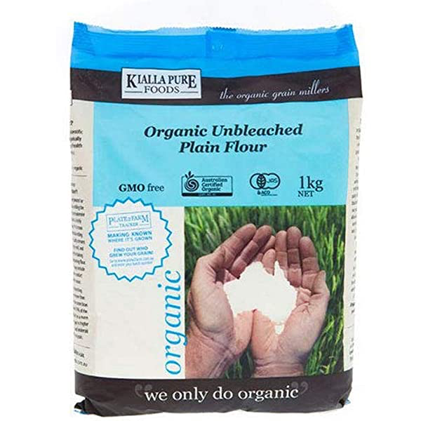 KIALLA PURE Organic Unbleached Plain Flour 1kg