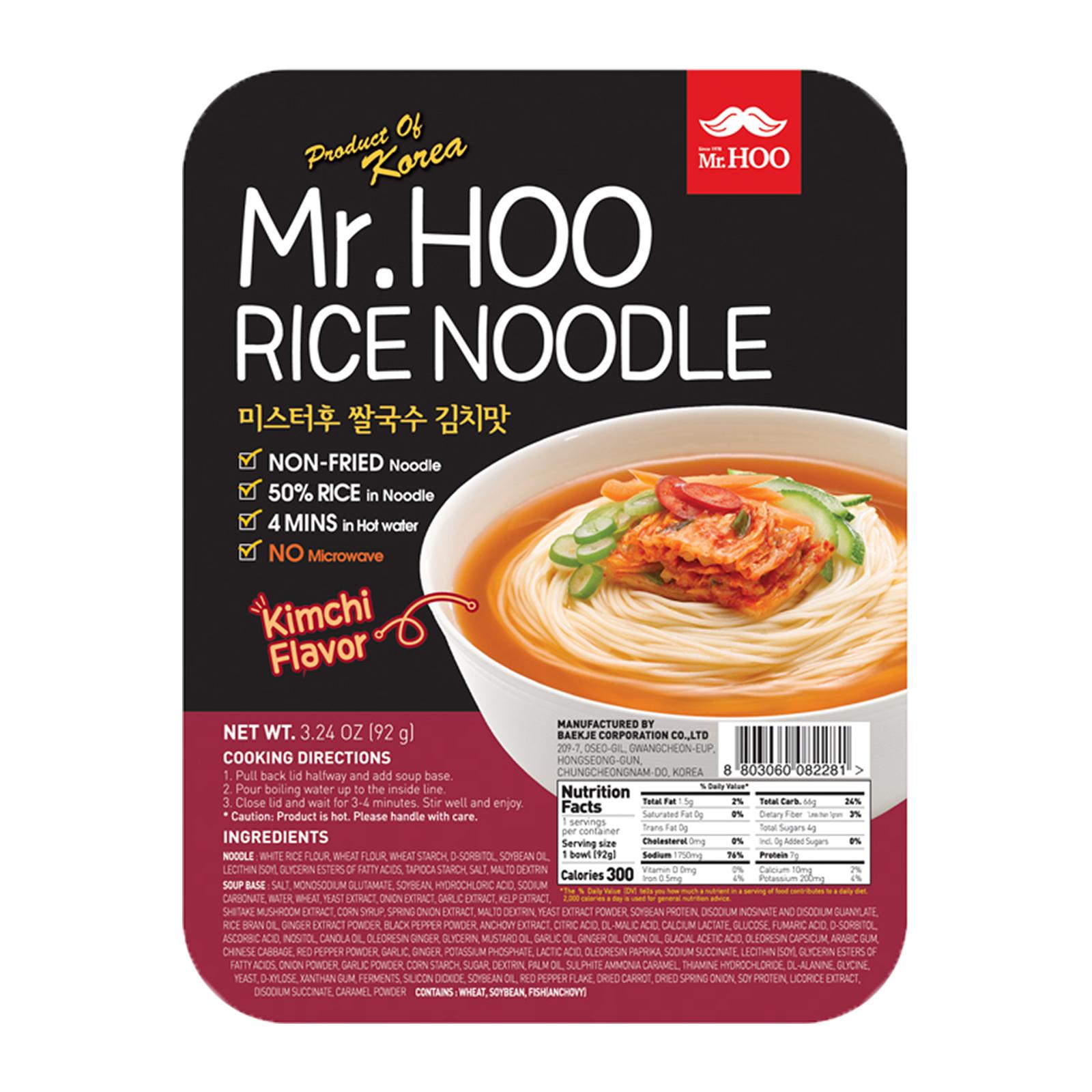 MR.HOO Rice Noodles Kimchi Flavour 92gm