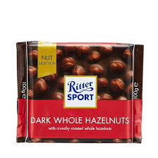 RITTER SPORT Dark Whole Hazelnut Chocolate 100gm