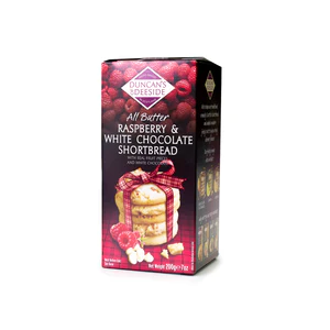 DUNCAN OF DEESIDE raspberry & white chocolate shortbread 200GM
