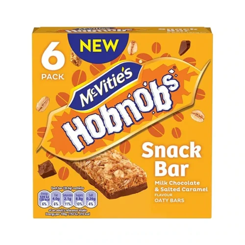 MC VITIES Hobnobs Milk Chocolate & Salted Caramel Snack Bar 6s 180gm