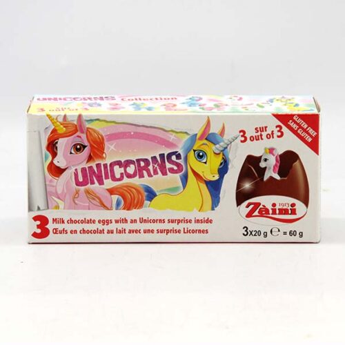 ZAINI Unicorns Chocolate Eggs 60g